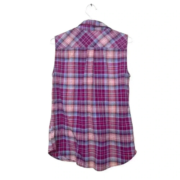 Eddie Bauer 100% Nylon Sleeveless button down top with two front pockets - Picture 3 of 7